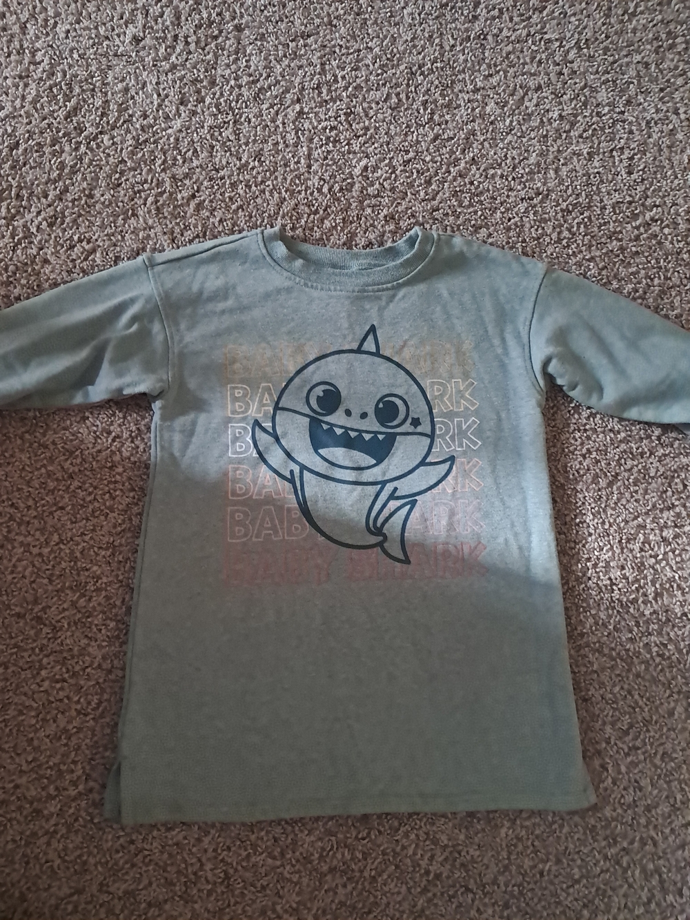 Baby Shark Long Sleeve Tee - Sage Green